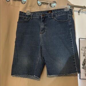 Lee Blue Jean Shorts with Distressed Look